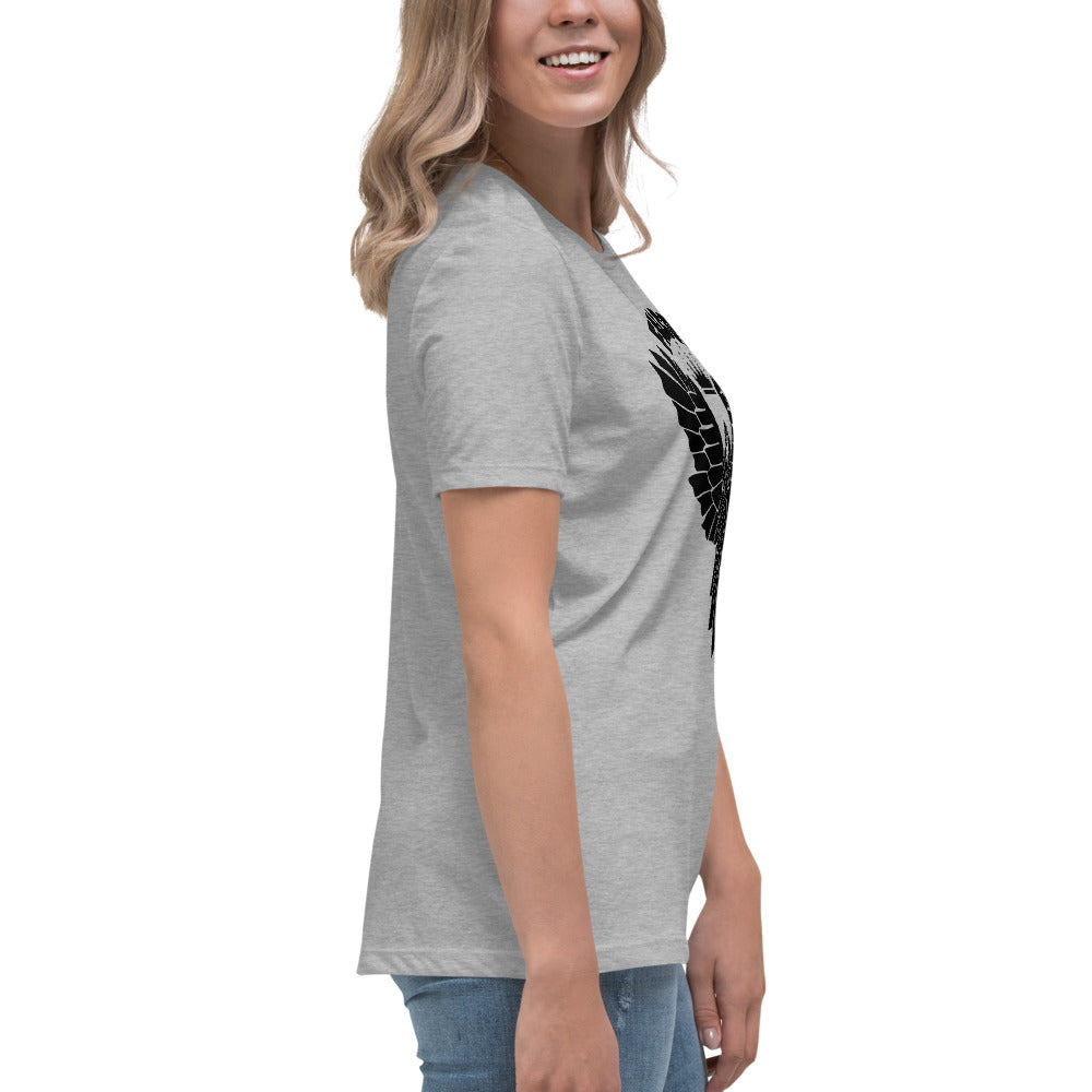 Women's Relaxed T-Shirt- Black Falcon Logo