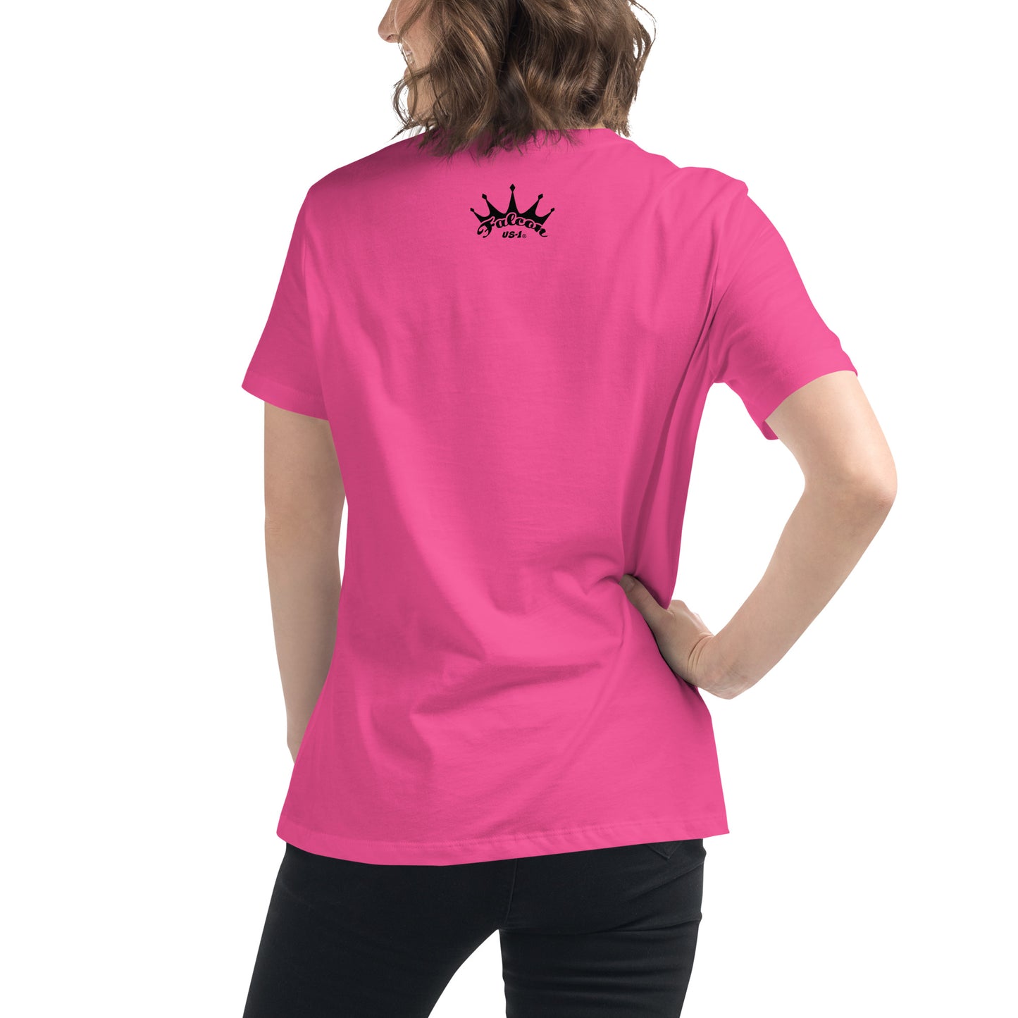 Women's Relaxed T-Shirt- Black Falcon Logo