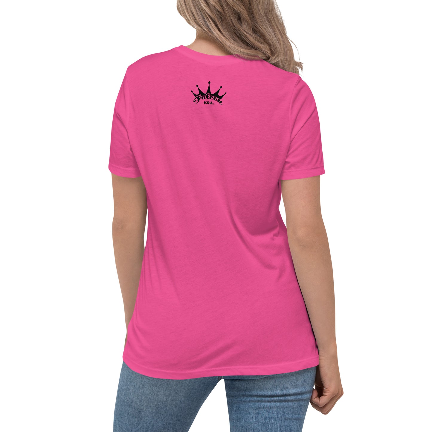 Women's Relaxed T-Shirt- Black Falcon Logo