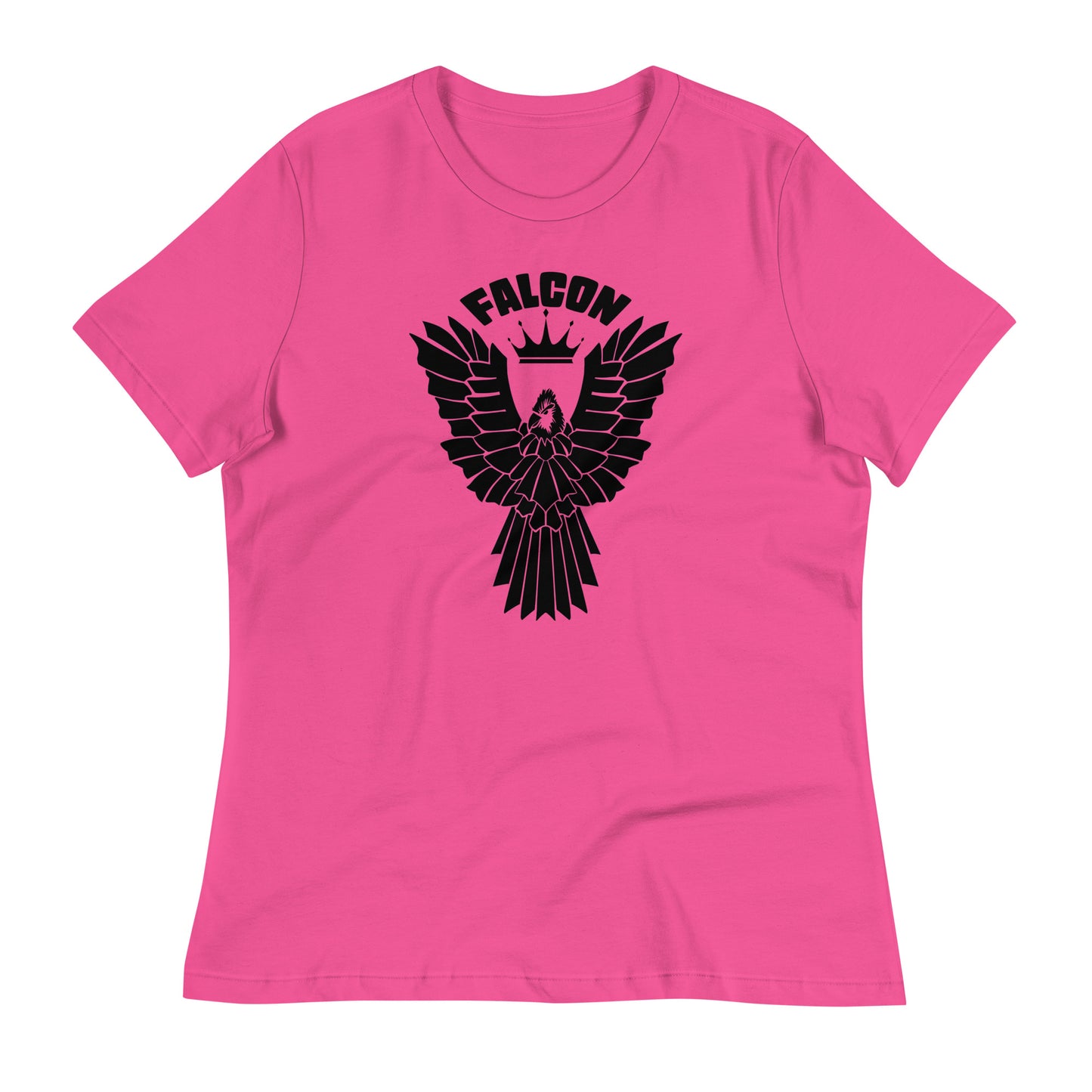 Women's Relaxed T-Shirt- Black Falcon Logo