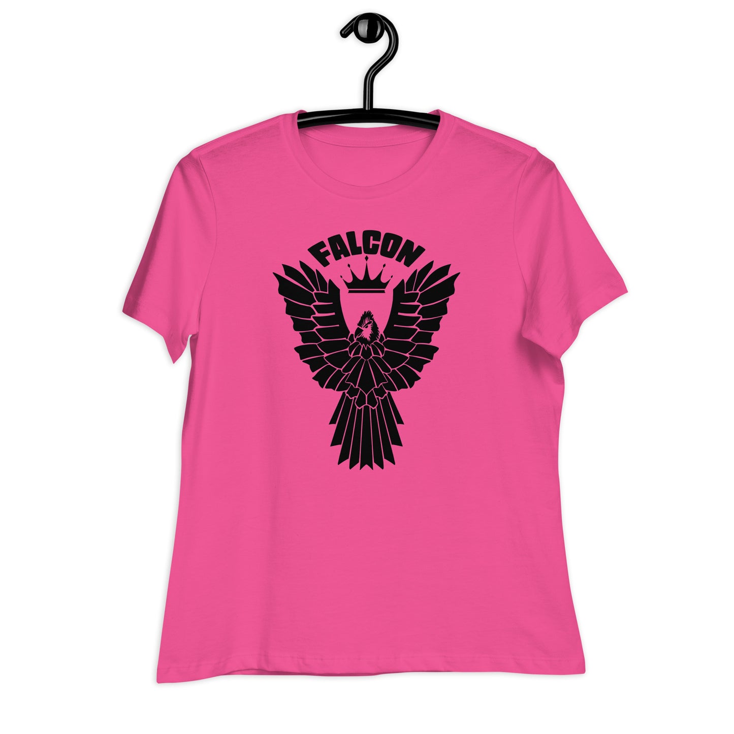 Women's Relaxed T-Shirt- Black Falcon Logo