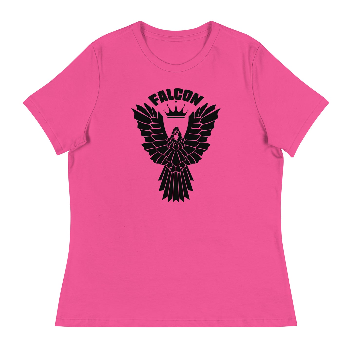 Women's Relaxed T-Shirt- Black Falcon Logo