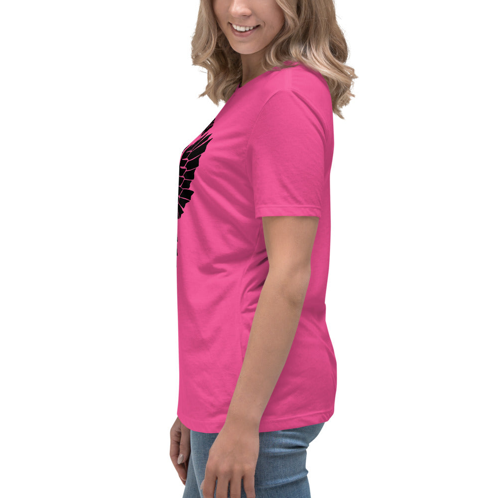 Women's Relaxed T-Shirt- Black Falcon Logo
