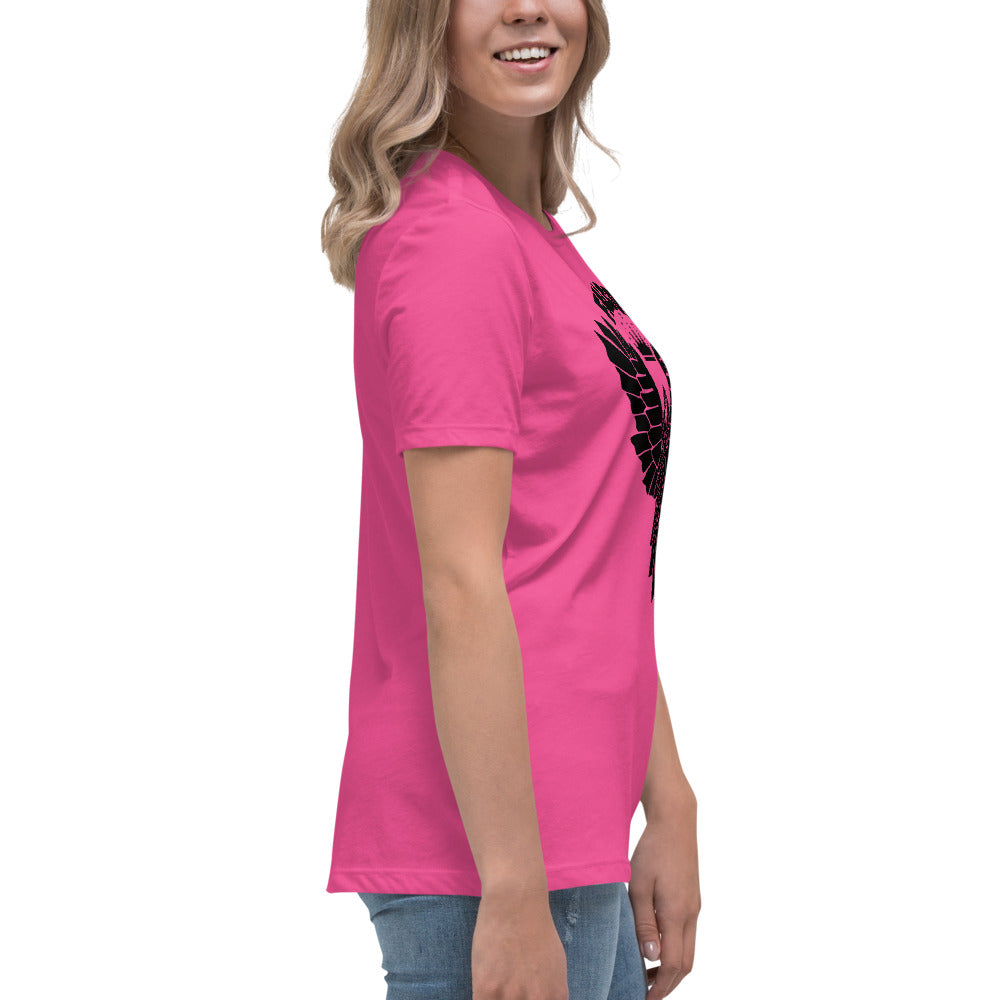Women's Relaxed T-Shirt- Black Falcon Logo