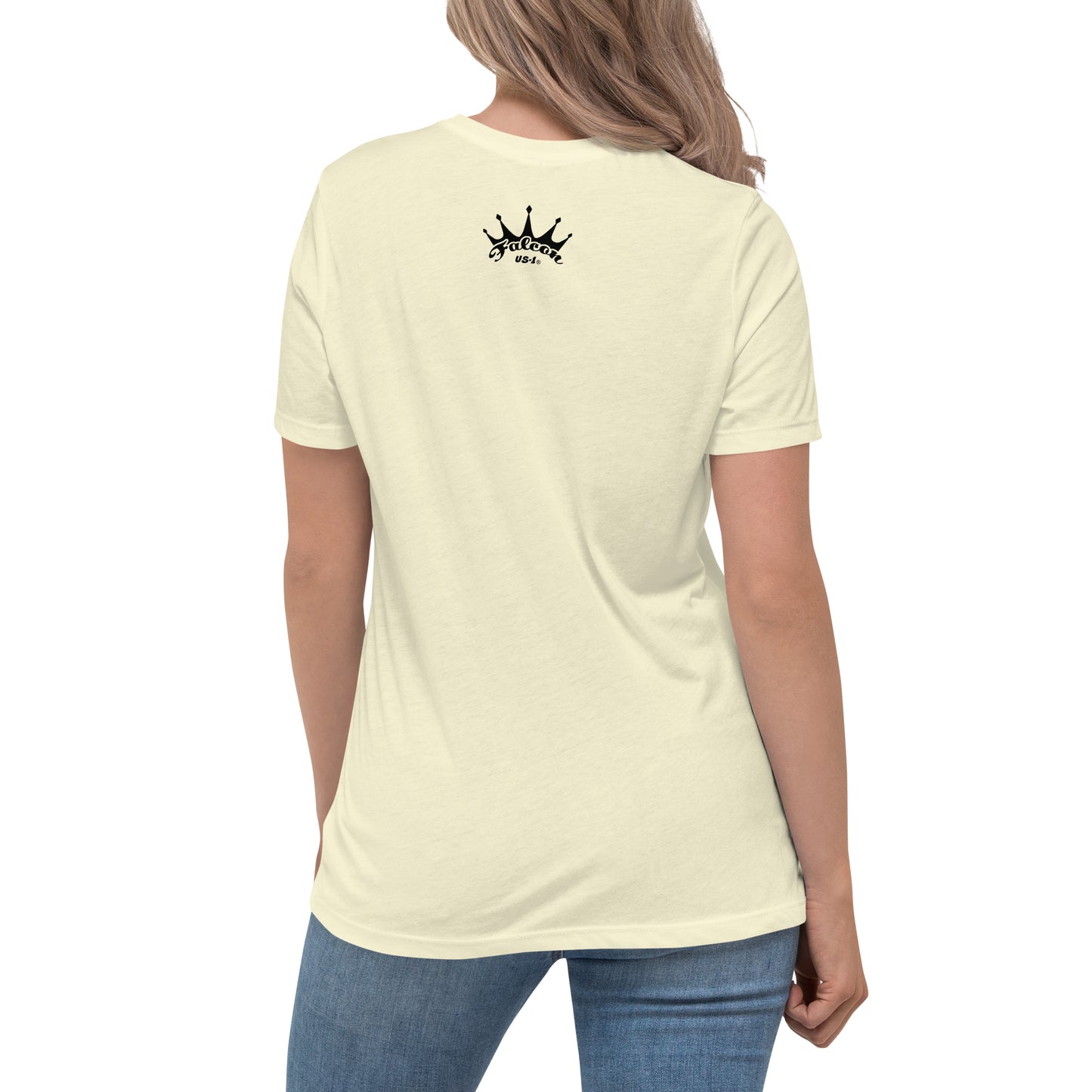 Women's Relaxed T-Shirt- Black Falcon Logo