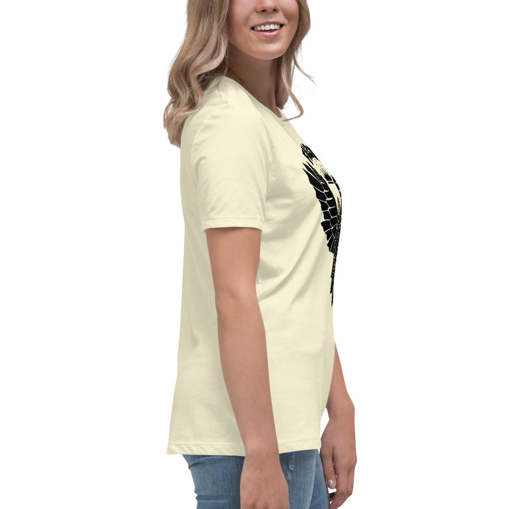 Women's Relaxed T-Shirt- Black Falcon Logo