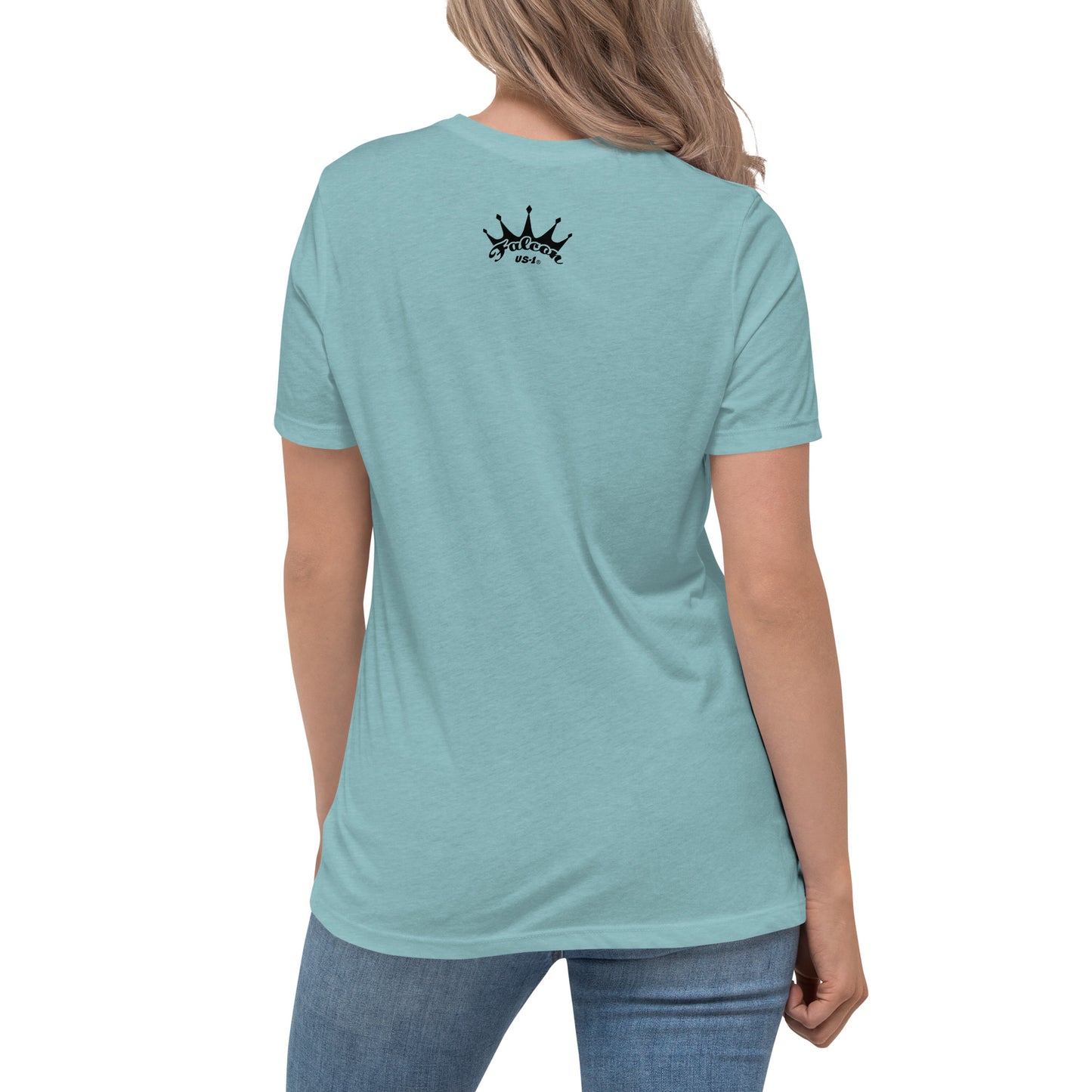 Women's Relaxed T-Shirt- Black Falcon Logo