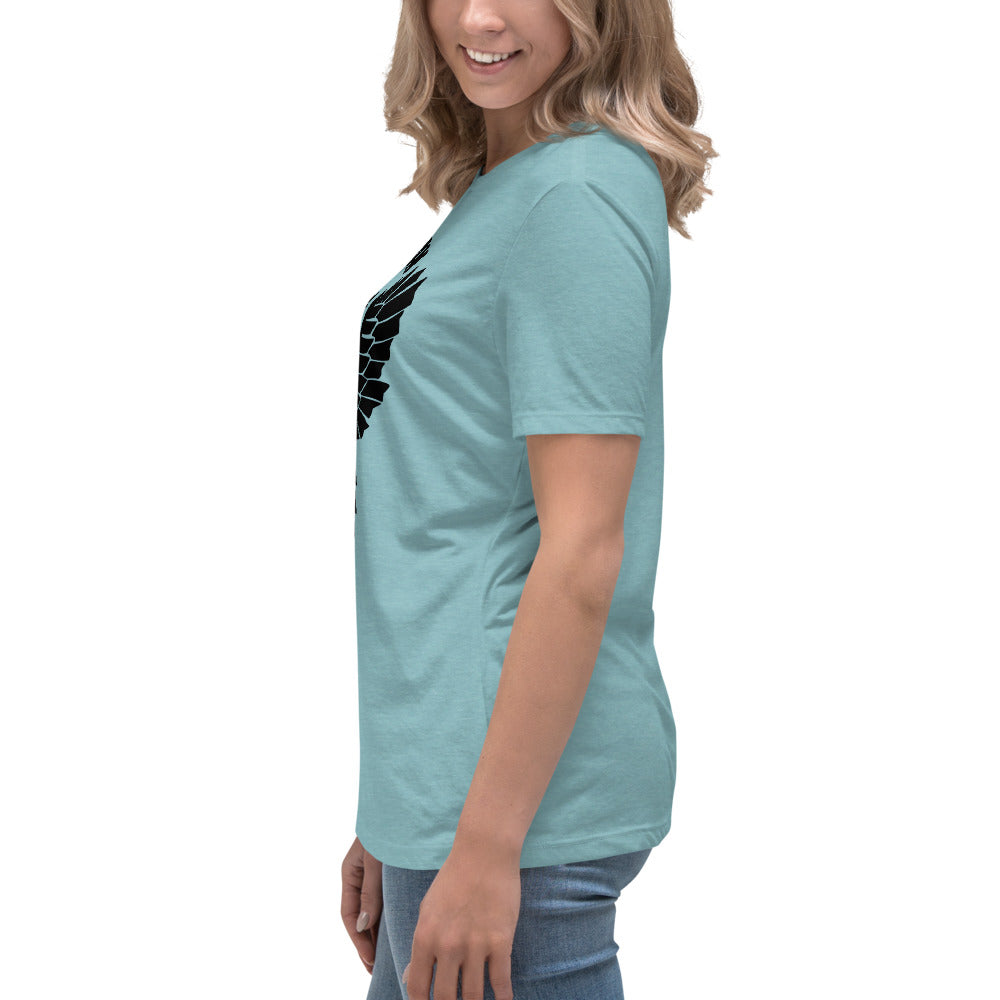 Women's Relaxed T-Shirt- Black Falcon Logo