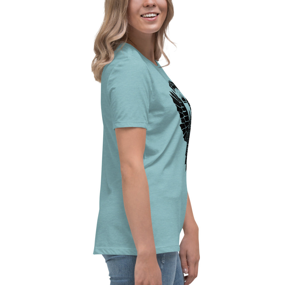 Women's Relaxed T-Shirt- Black Falcon Logo