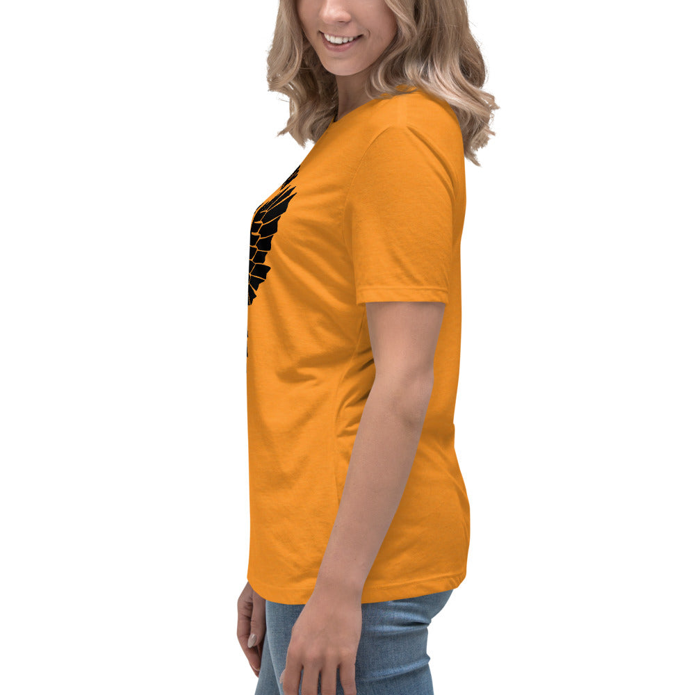 Women's Relaxed T-Shirt- Black Falcon Logo