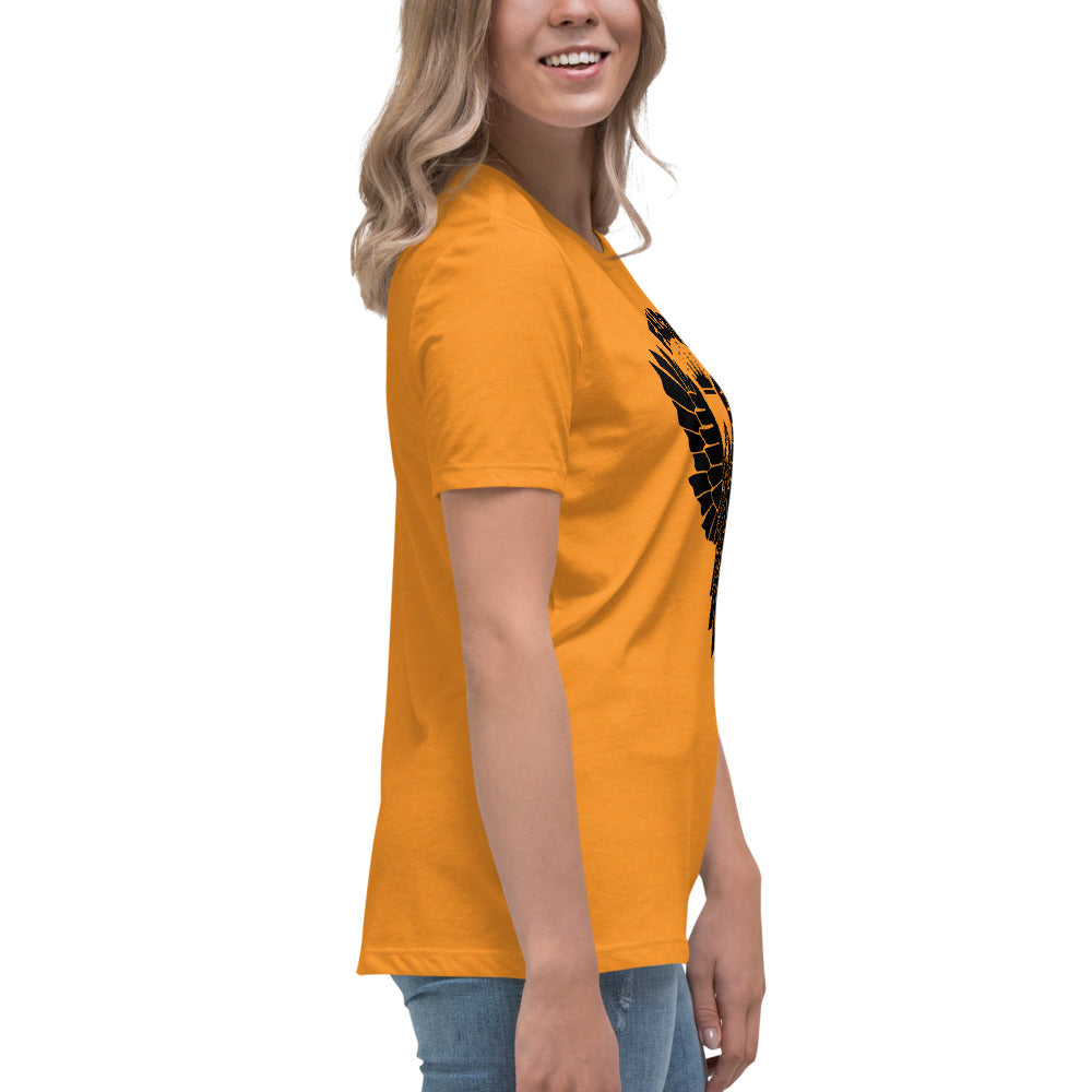 Women's Relaxed T-Shirt- Black Falcon Logo