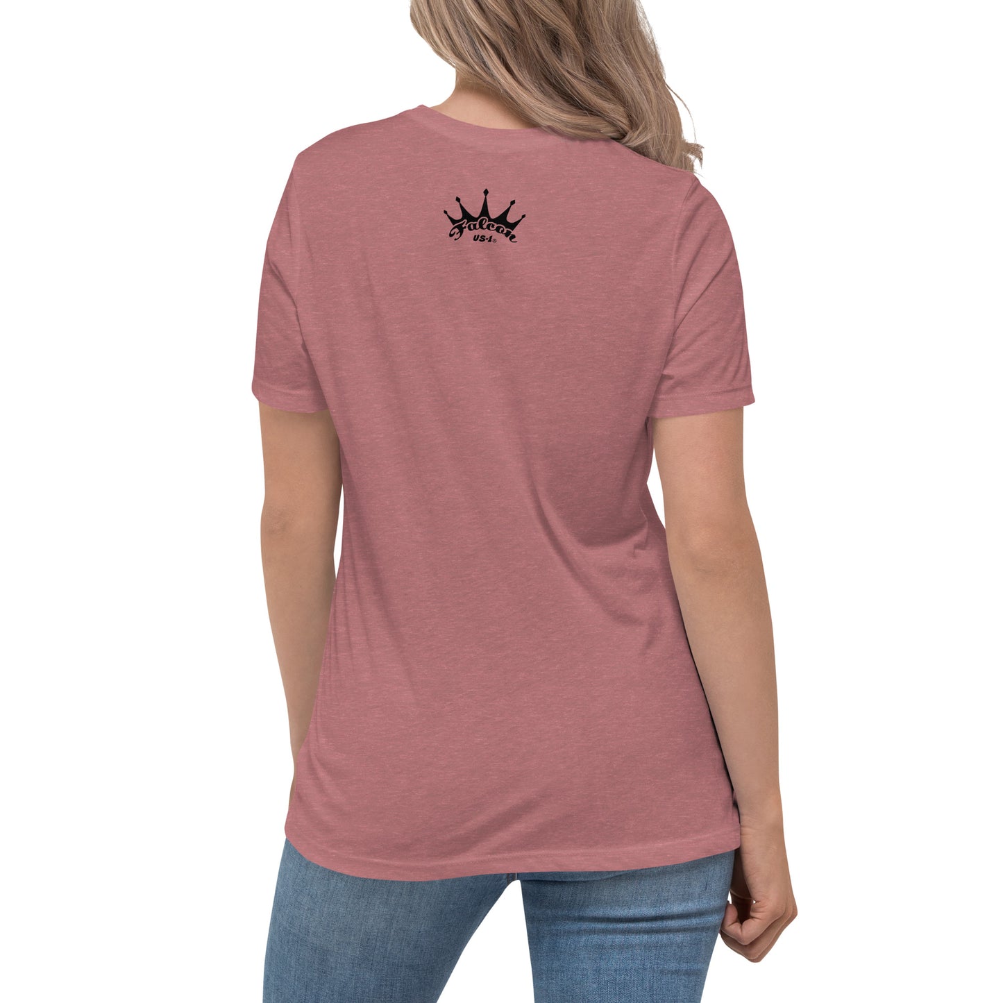 Women's Relaxed T-Shirt- Black Falcon Logo