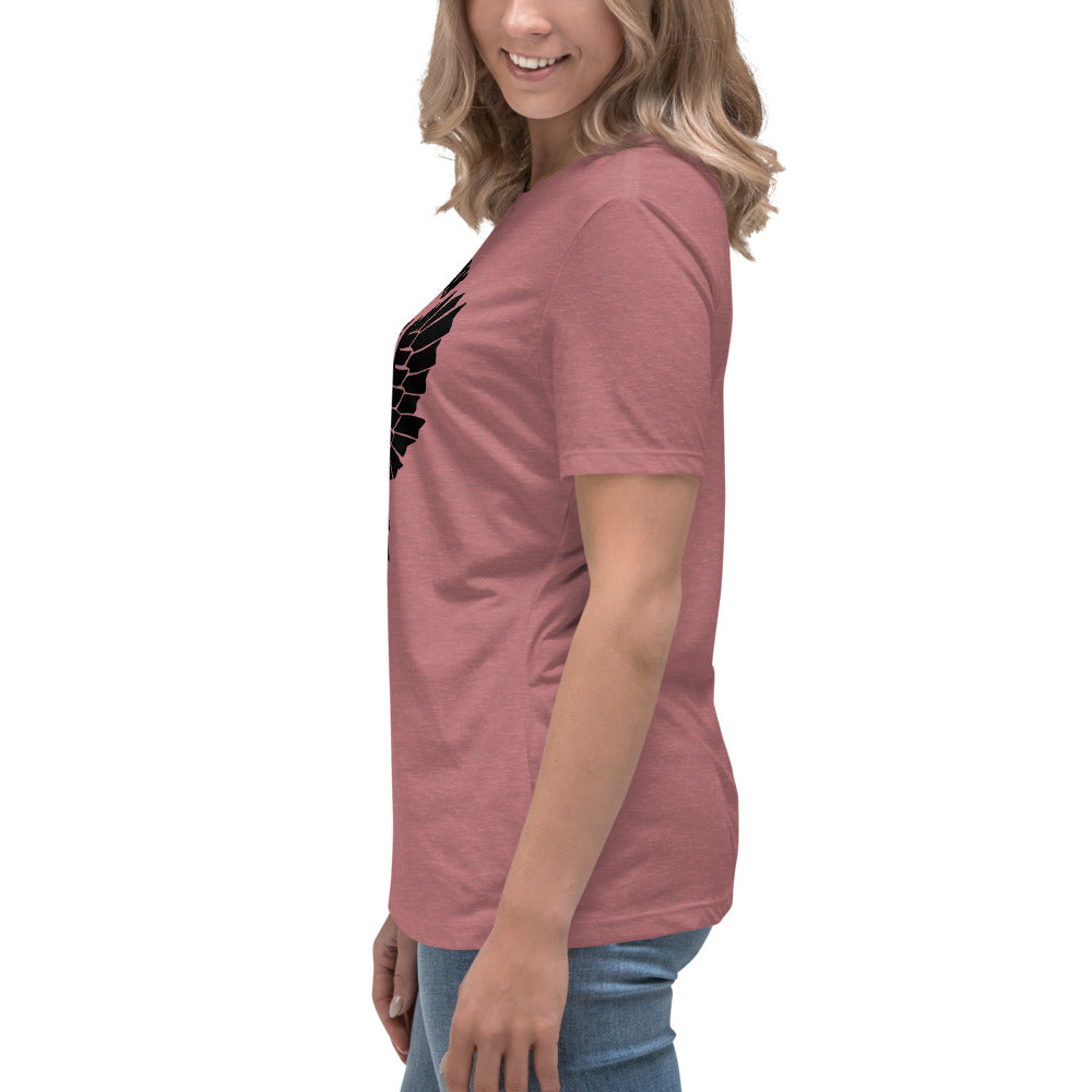 Women's Relaxed T-Shirt- Black Falcon Logo