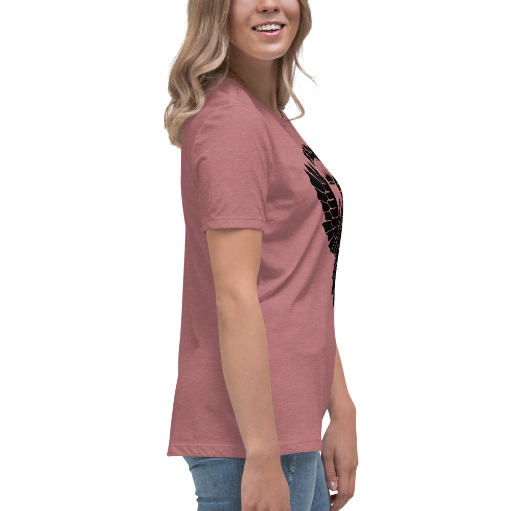 Women's Relaxed T-Shirt- Black Falcon Logo