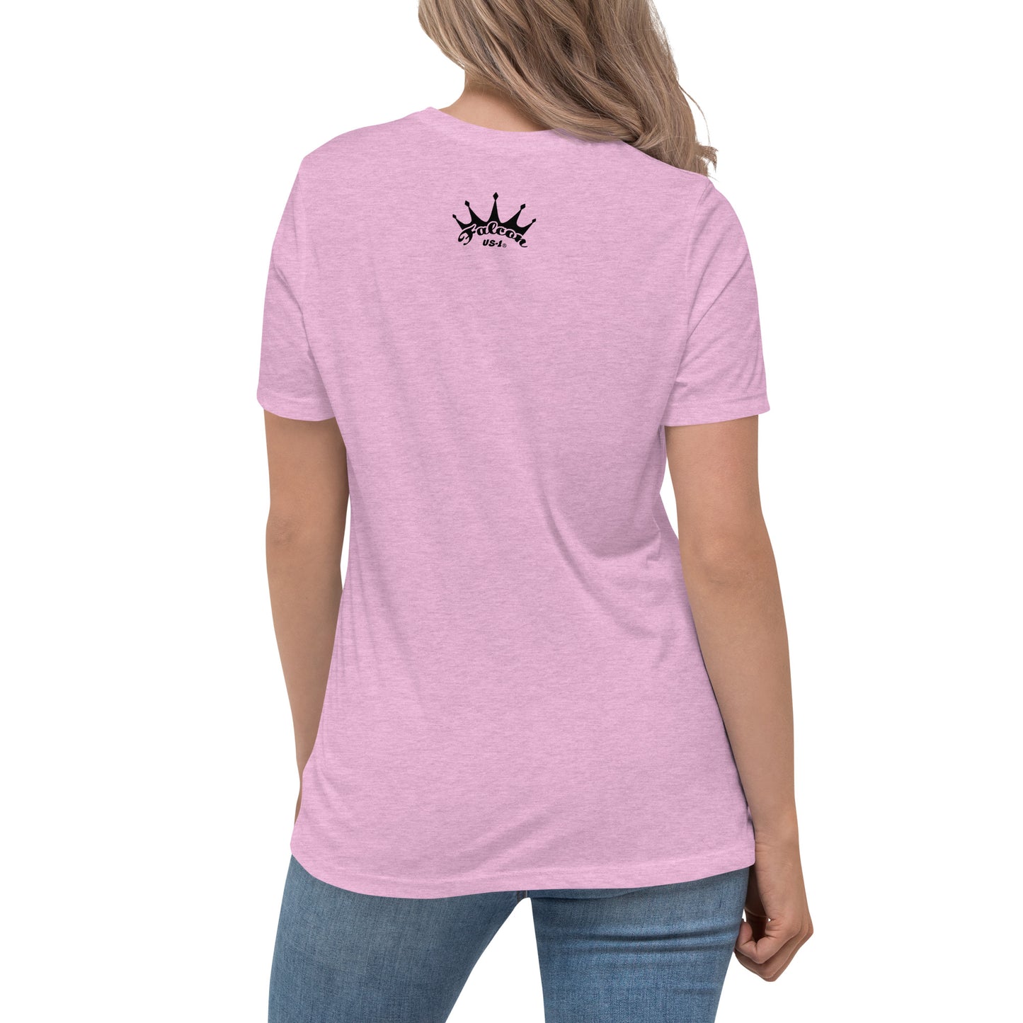 Women's Relaxed T-Shirt- Black Falcon Logo