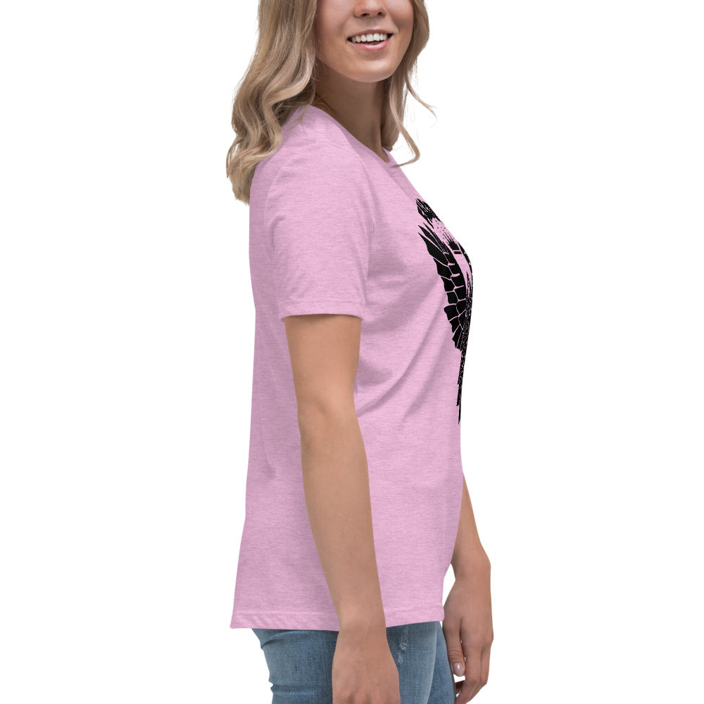 Women's Relaxed T-Shirt- Black Falcon Logo