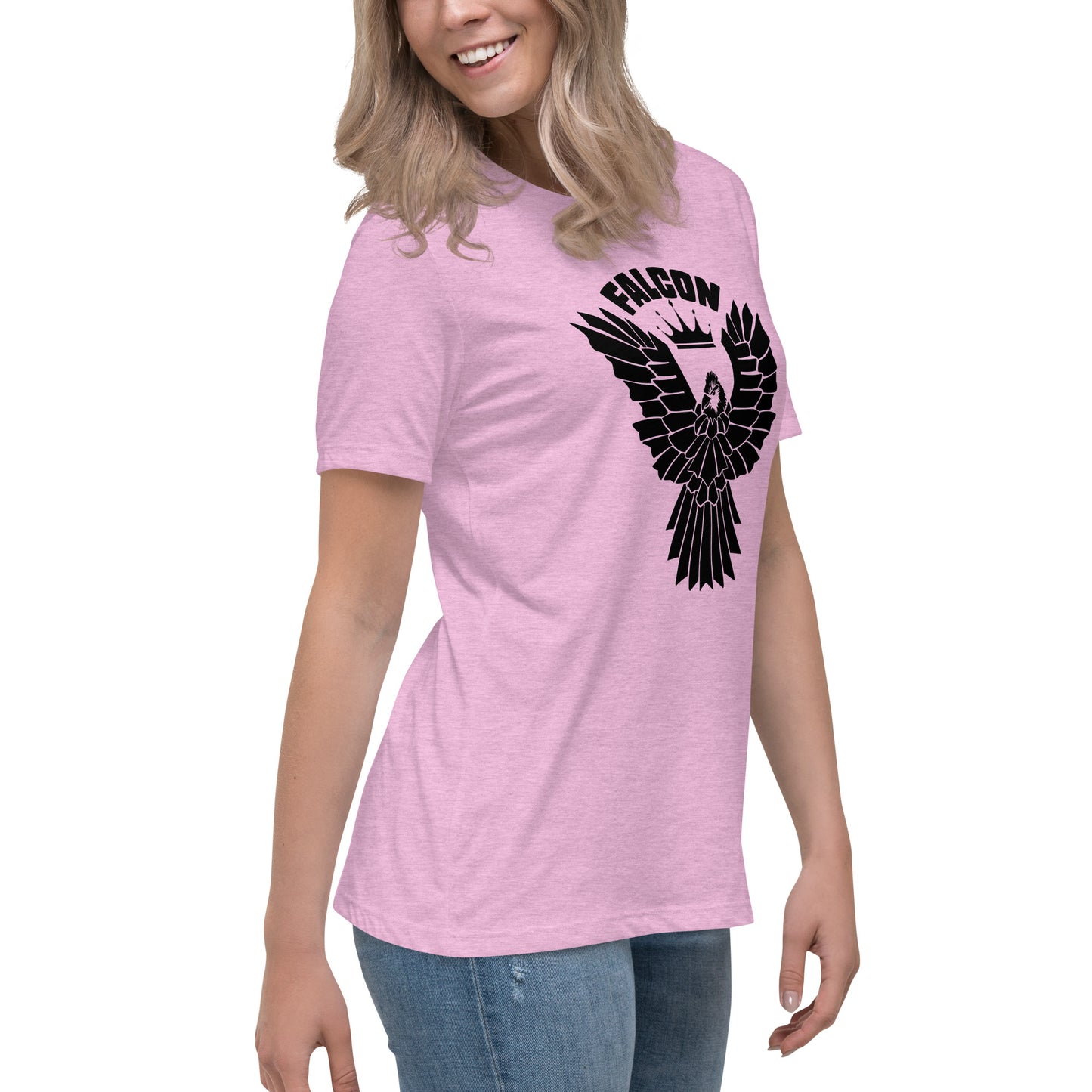 Women's Relaxed T-Shirt- Black Falcon Logo