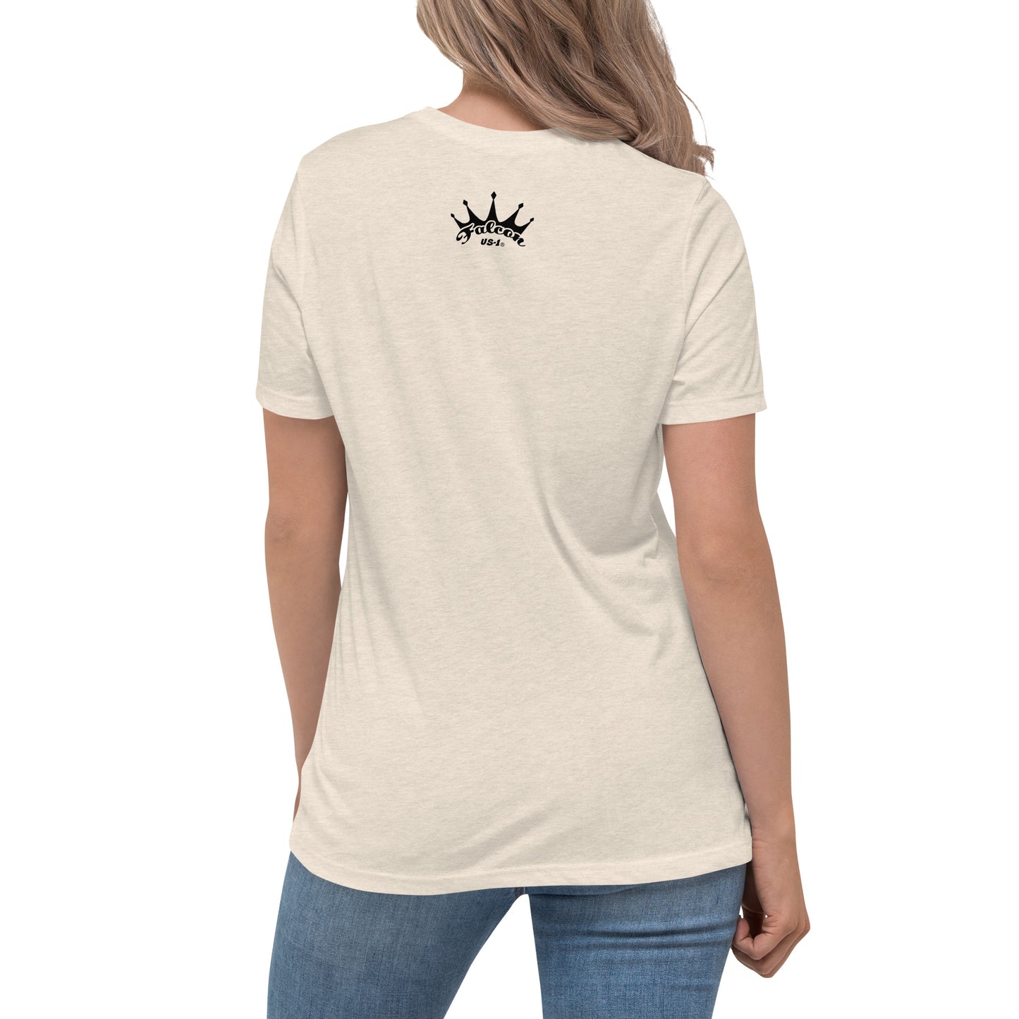 Women's Relaxed T-Shirt- Black Falcon Logo