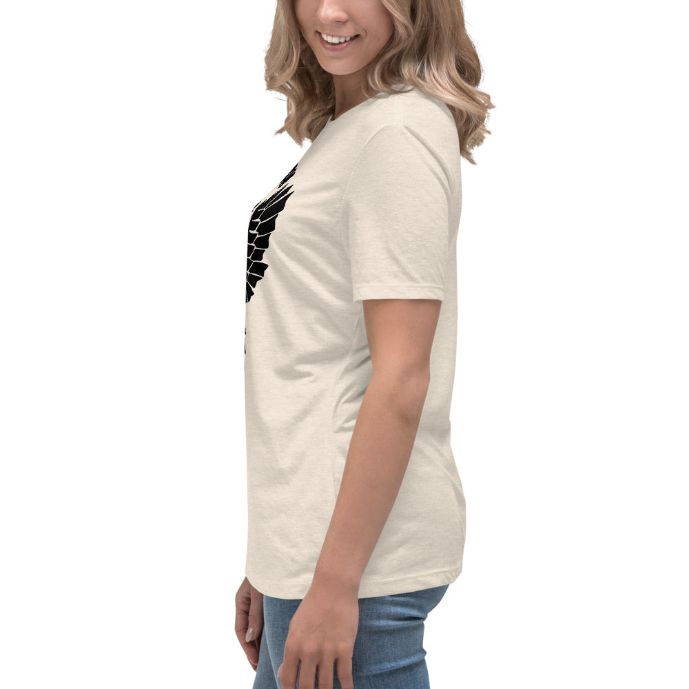 Women's Relaxed T-Shirt- Black Falcon Logo