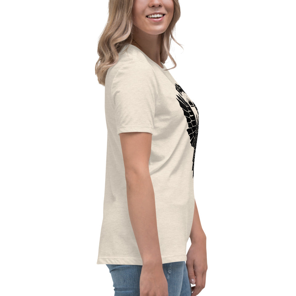 Women's Relaxed T-Shirt- Black Falcon Logo