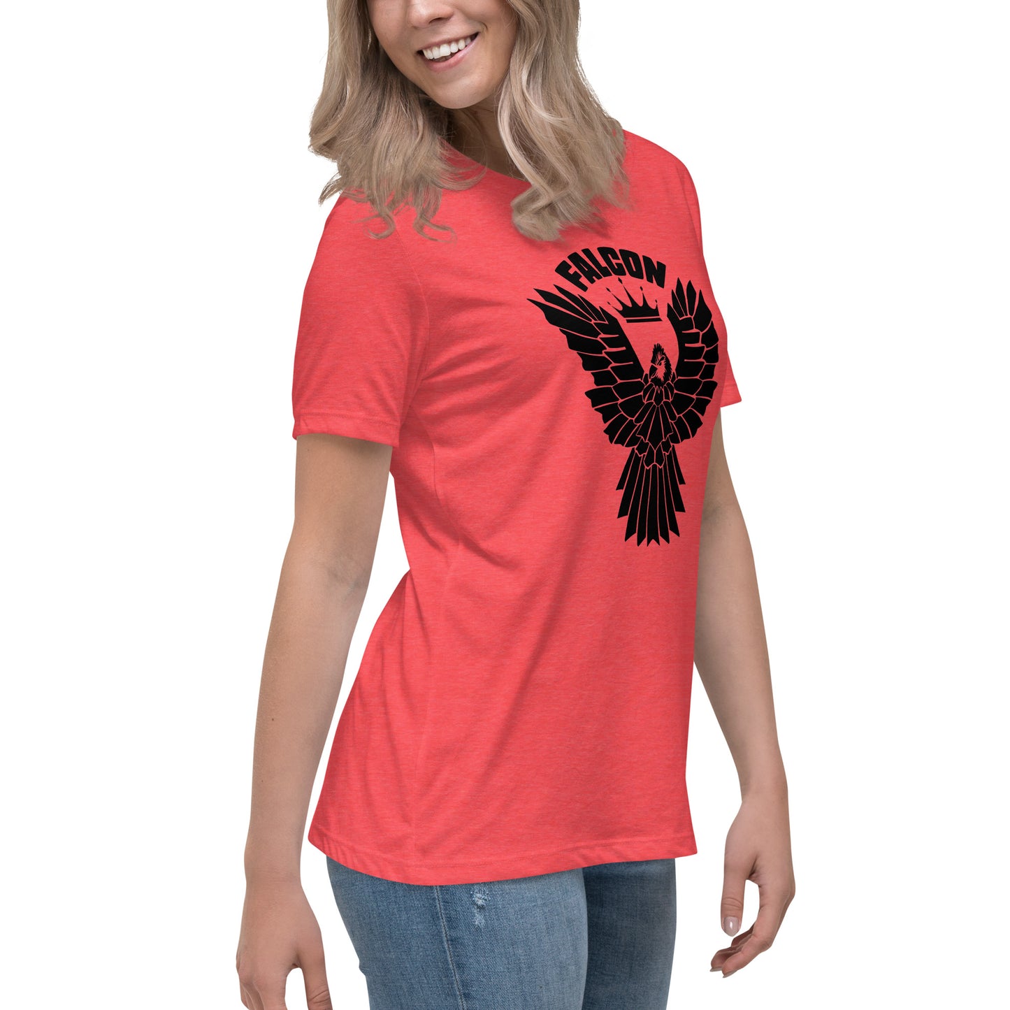 Women's Relaxed T-Shirt- Black Falcon Logo