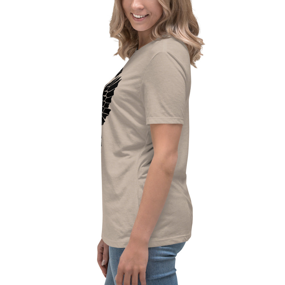 Women's Relaxed T-Shirt- Black Falcon Logo
