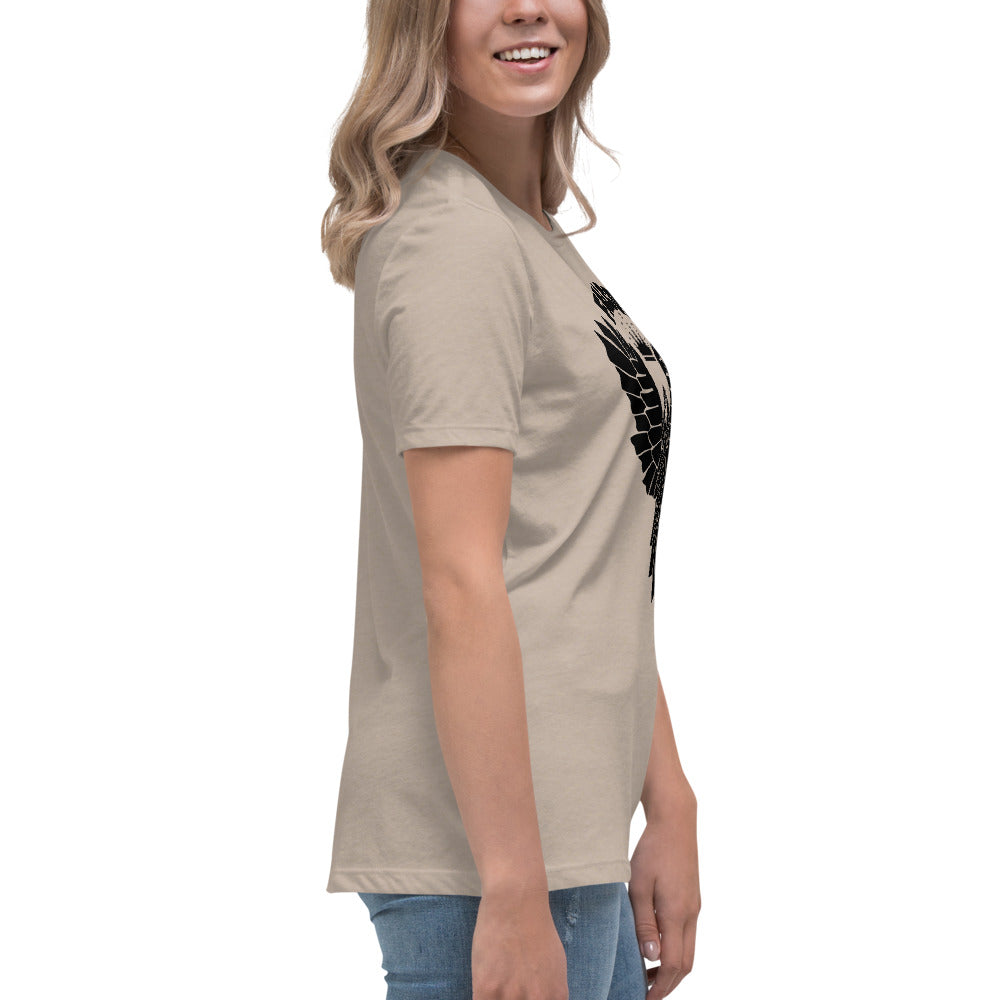 Women's Relaxed T-Shirt- Black Falcon Logo