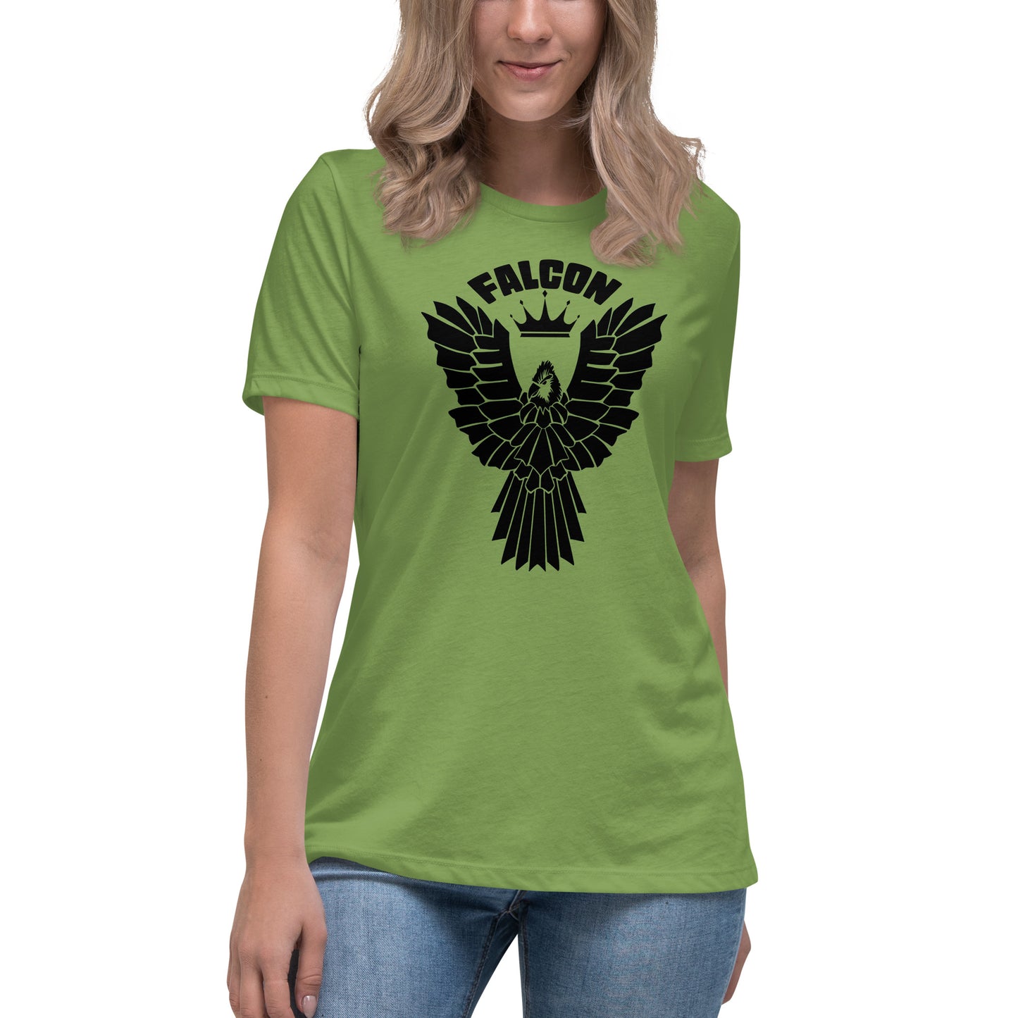 Women's Relaxed T-Shirt- Black Falcon Logo