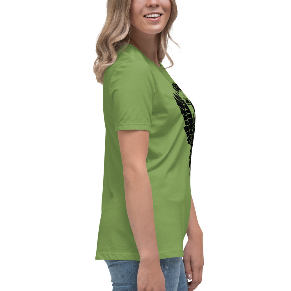 Women's Relaxed T-Shirt- Black Falcon Logo