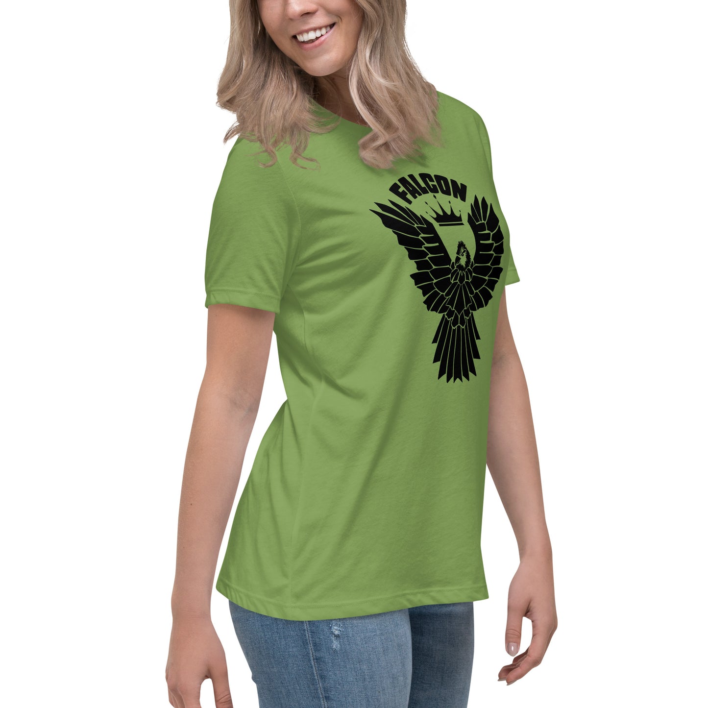 Women's Relaxed T-Shirt- Black Falcon Logo