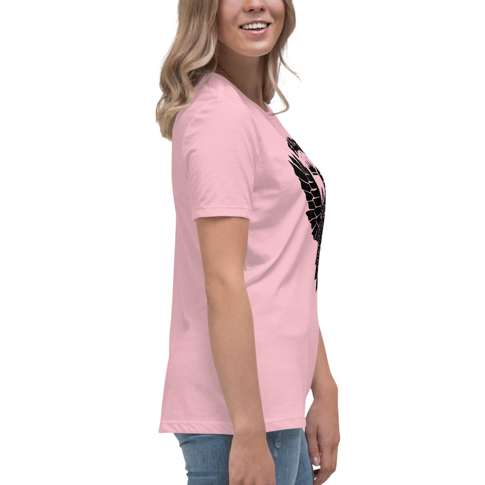 Women's Relaxed T-Shirt- Black Falcon Logo