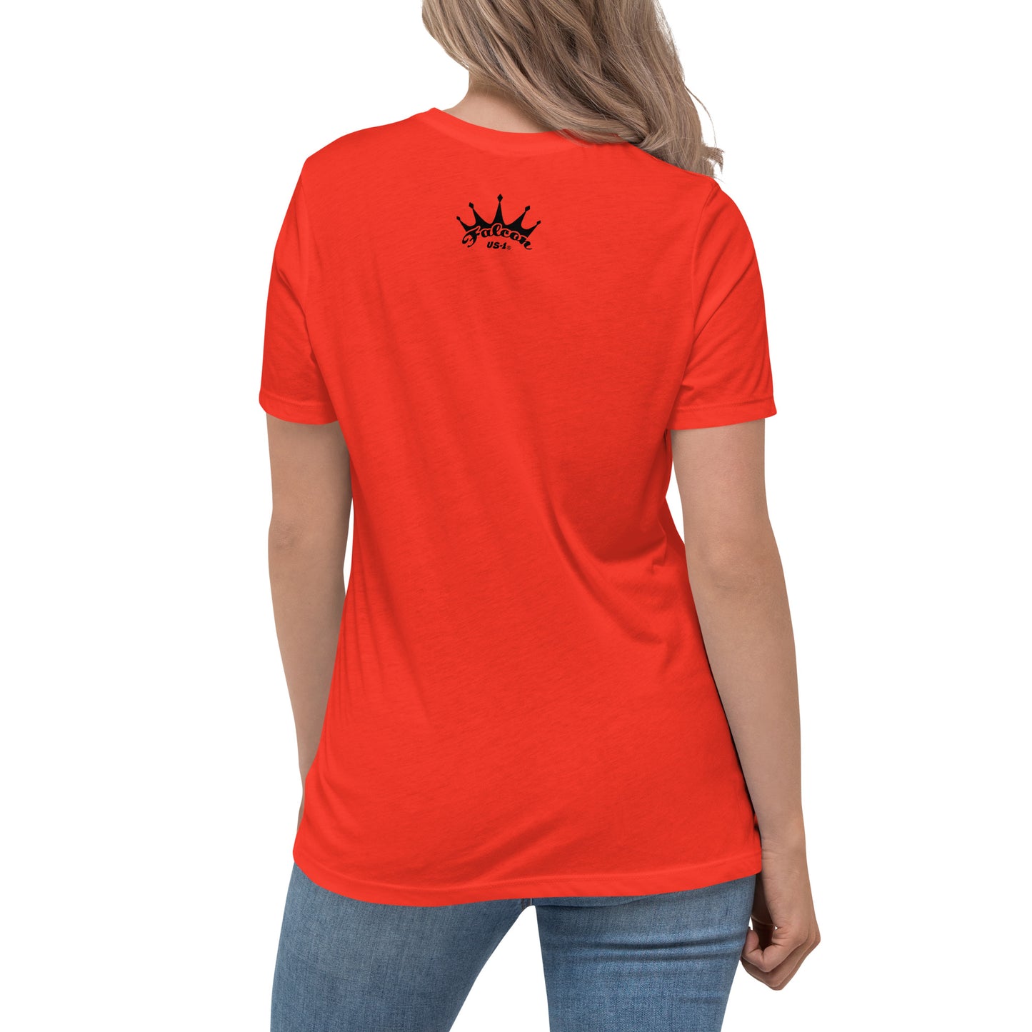 Women's Relaxed T-Shirt- Black Falcon Logo
