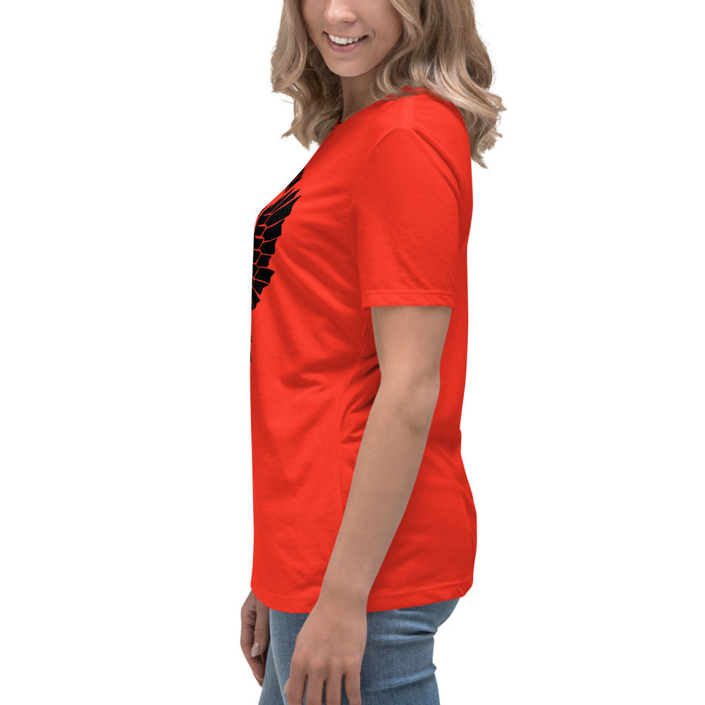 Women's Relaxed T-Shirt- Black Falcon Logo