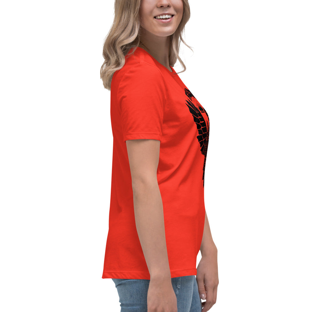 Women's Relaxed T-Shirt- Black Falcon Logo
