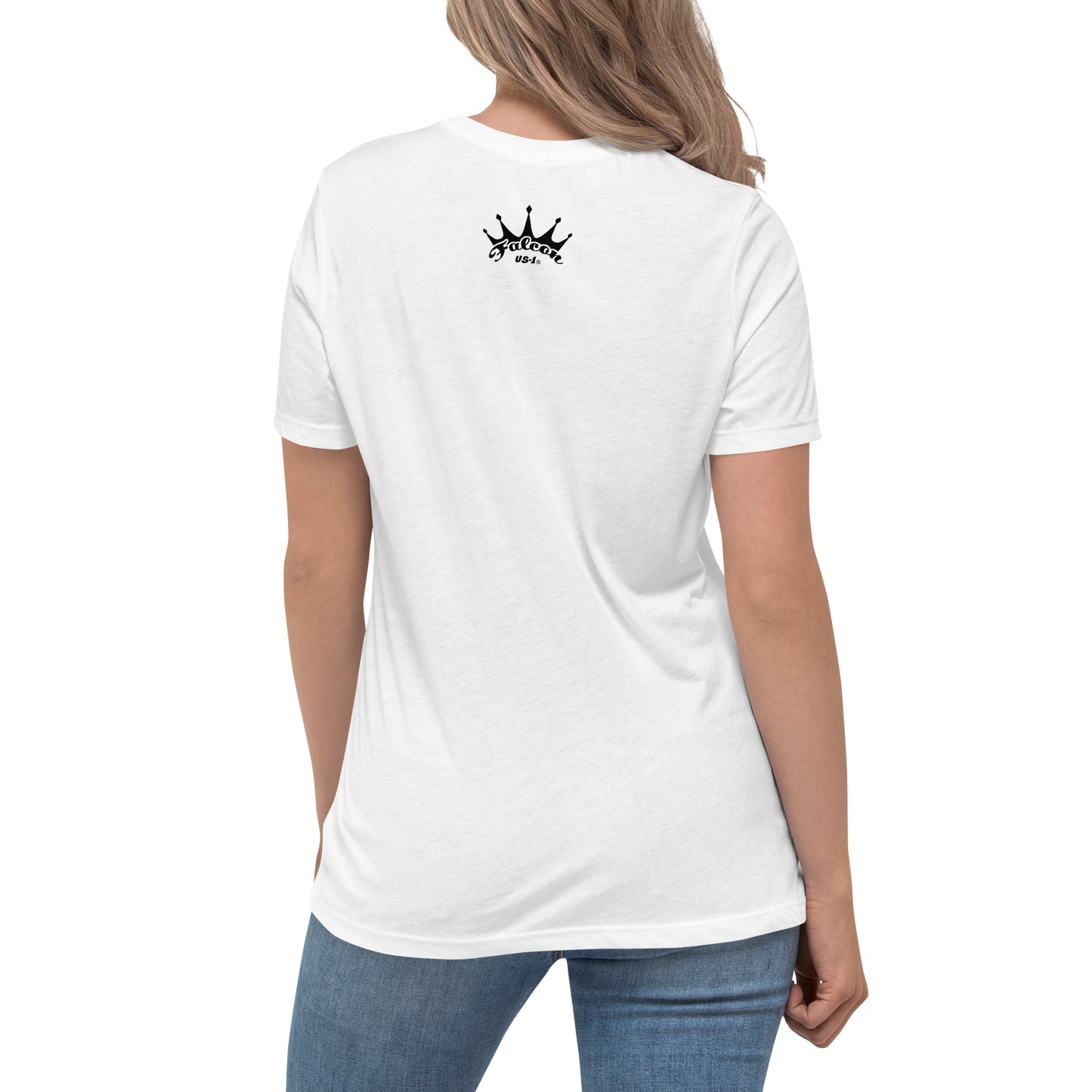 Women's Relaxed T-Shirt- Black Falcon Logo