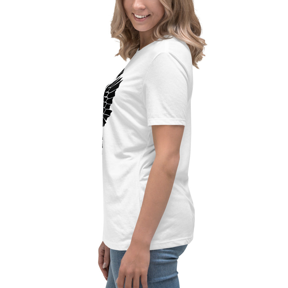 Women's Relaxed T-Shirt- Black Falcon Logo