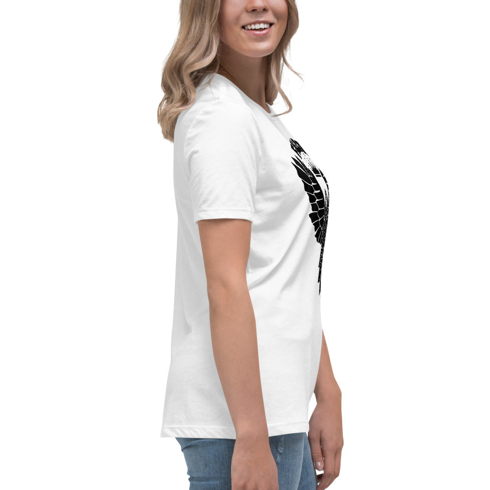 Women's Relaxed T-Shirt- Black Falcon Logo