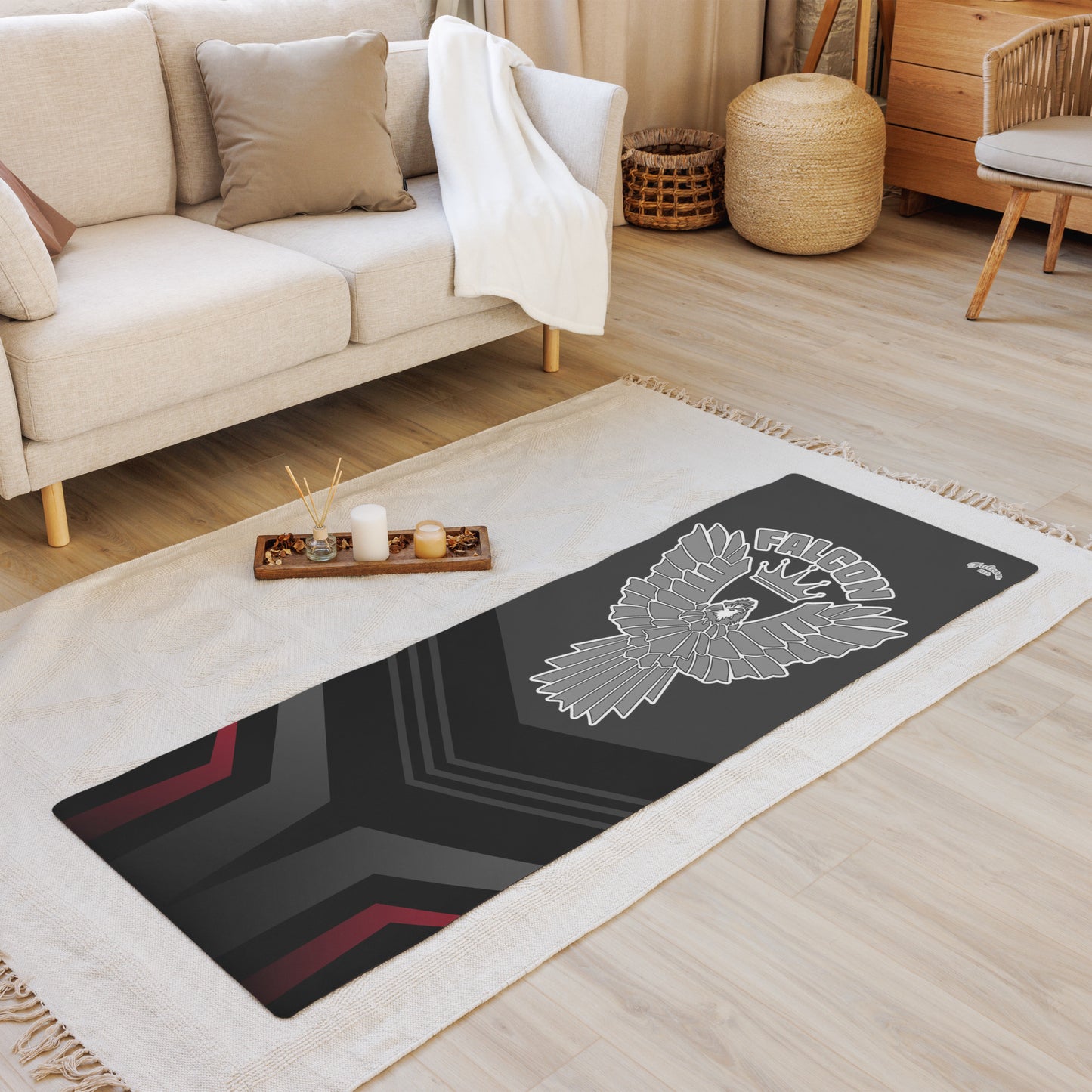 Yoga mat- Gray Falcon Logo