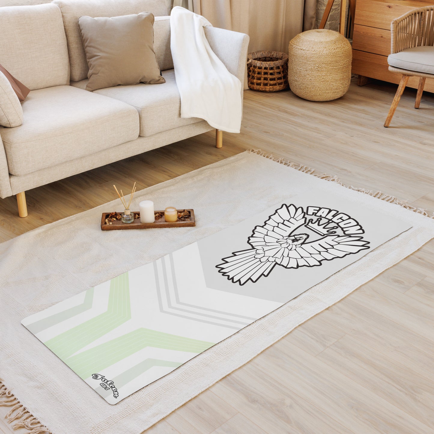Yoga mat- White Falcon Logo