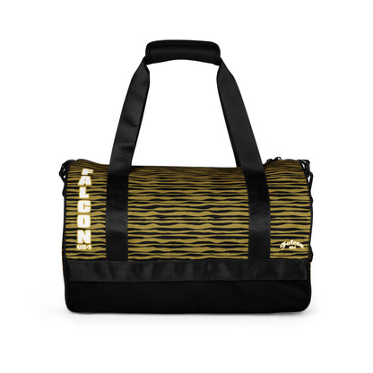 gym bag- White\Gold Falcon Logo-Black\Gold bag