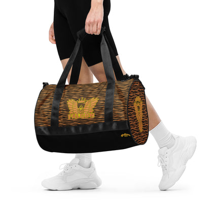 gym bag- White\Gold Falcon Logo-Black\Gold bag