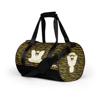 gym bag- White\Gold Falcon Logo-Black\Gold bag