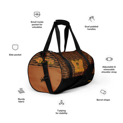 gym bag- White\Gold Falcon Logo-Black\Gold bag