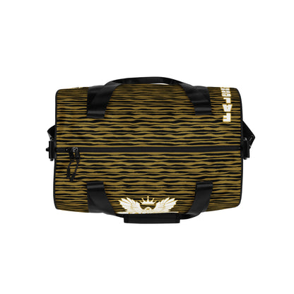 gym bag- White\Gold Falcon Logo-Black\Gold bag