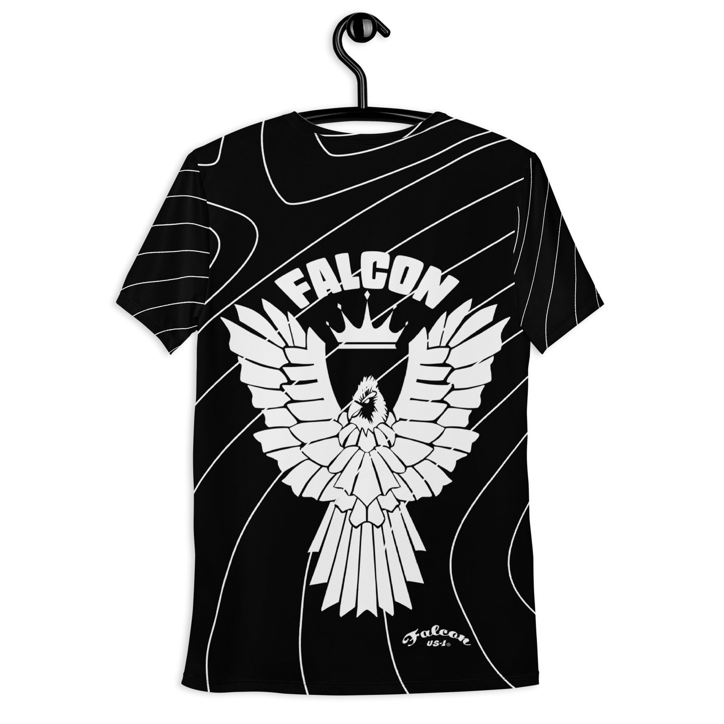 Men's Athletic T-shirt - FALCON US-1 White Logo - Black/White