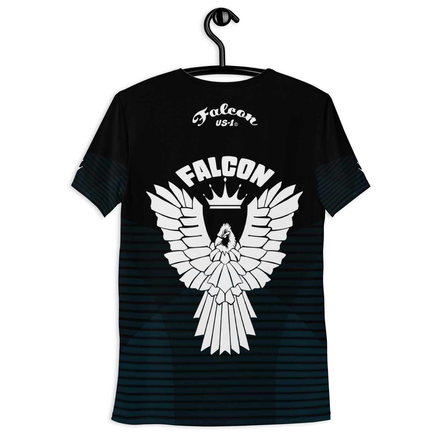 Men's Athletic T-shirt - FALCON US-1 White Logo - Black