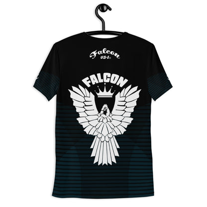 Men's Athletic T-shirt - FALCON US-1 White Logo - Black