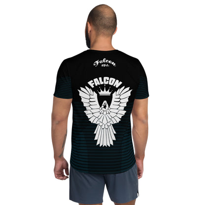Men's Athletic T-shirt - FALCON US-1 White Logo - Black