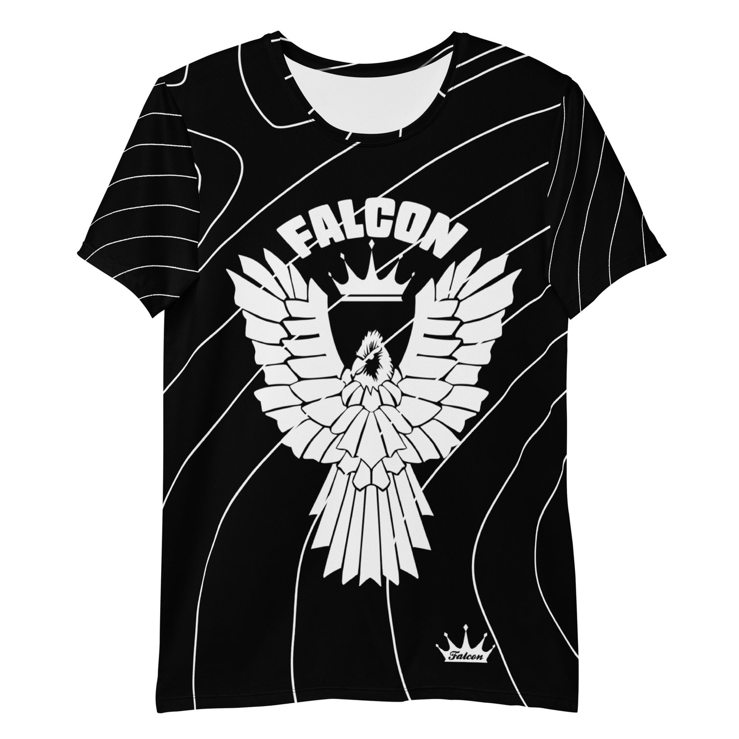 Men's Athletic T-shirt - FALCON US-1 White Logo - Black/White