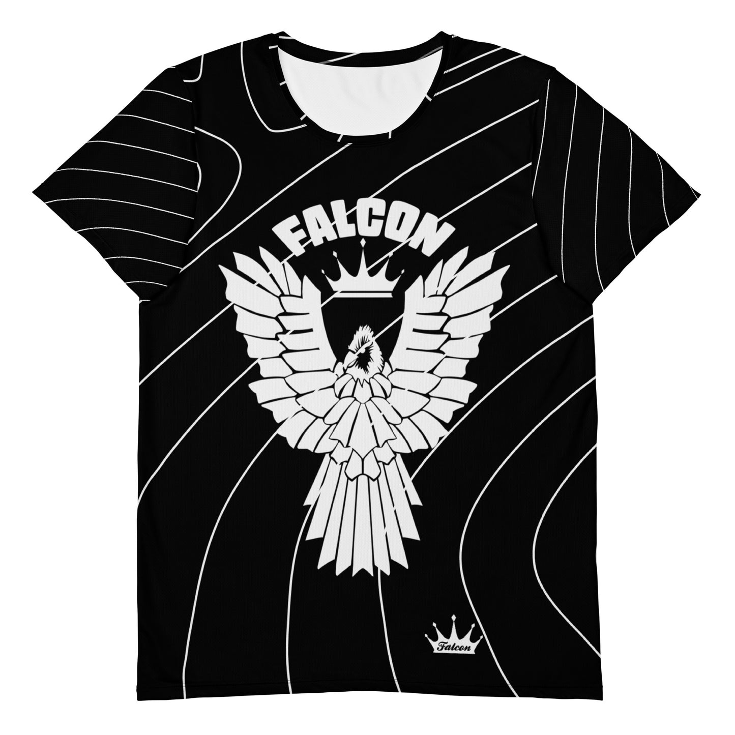 Men's Athletic T-shirt - FALCON US-1 White Logo - Black/White